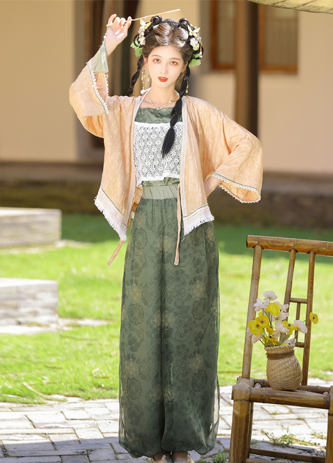 Modernized Hanfu Lightweight Cardigan + Lantern Pants