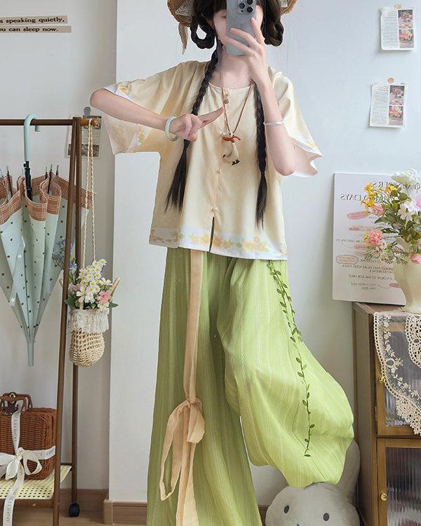 Neo-Chinese Style Cute Girl Hanfu 2-Piece Set