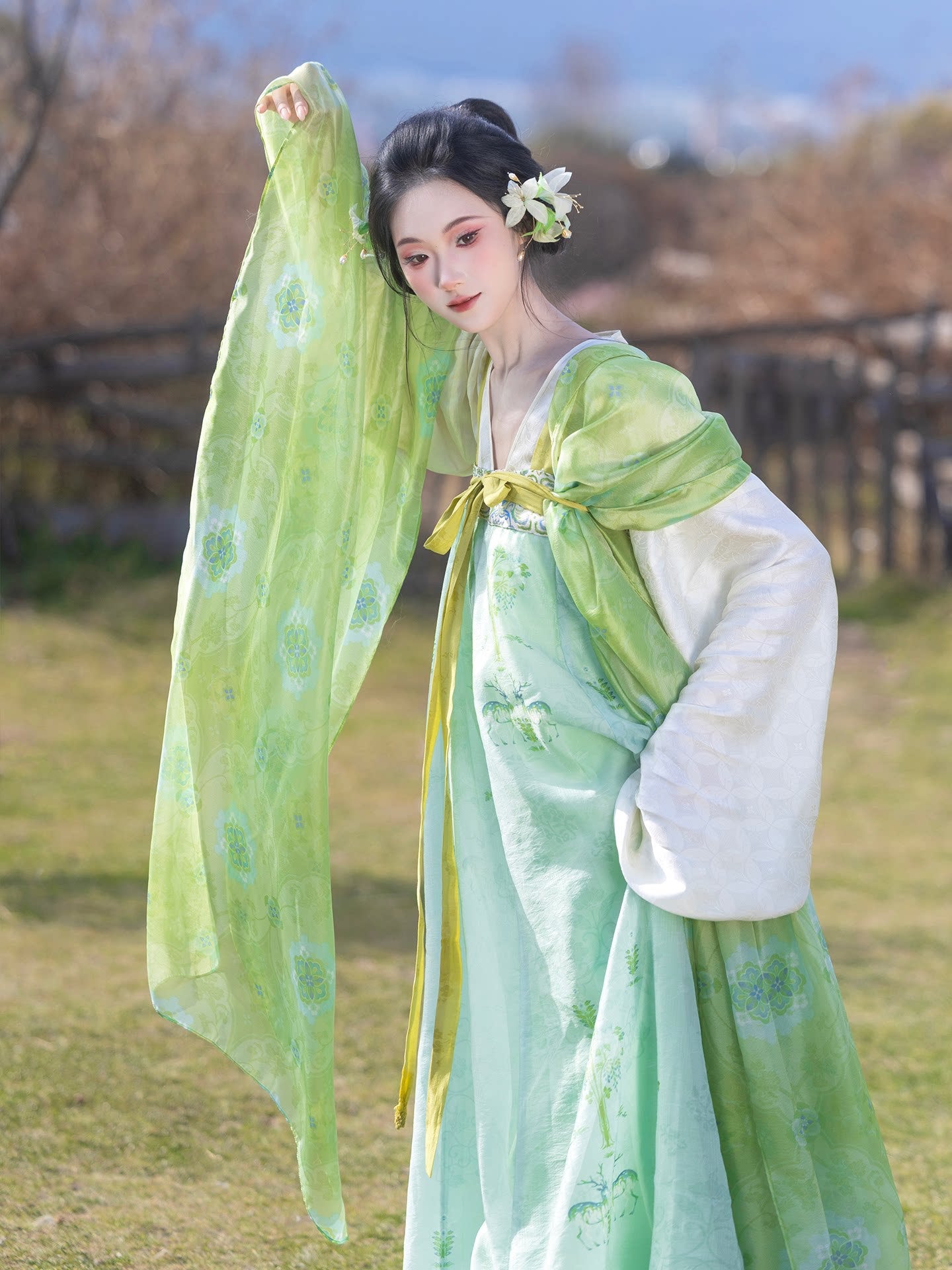 "Daughter's Journey" Chest-High Ruqun Set with Front-Opening Short Top