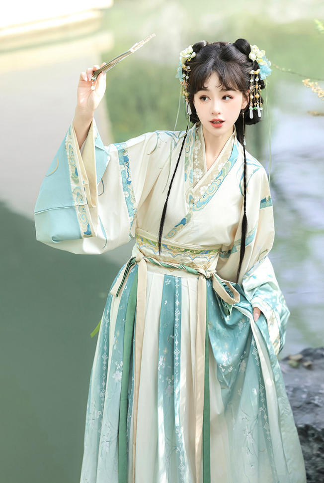 Cross-Collar Waist-High Ruqun for Daily Wear【幽兰】
