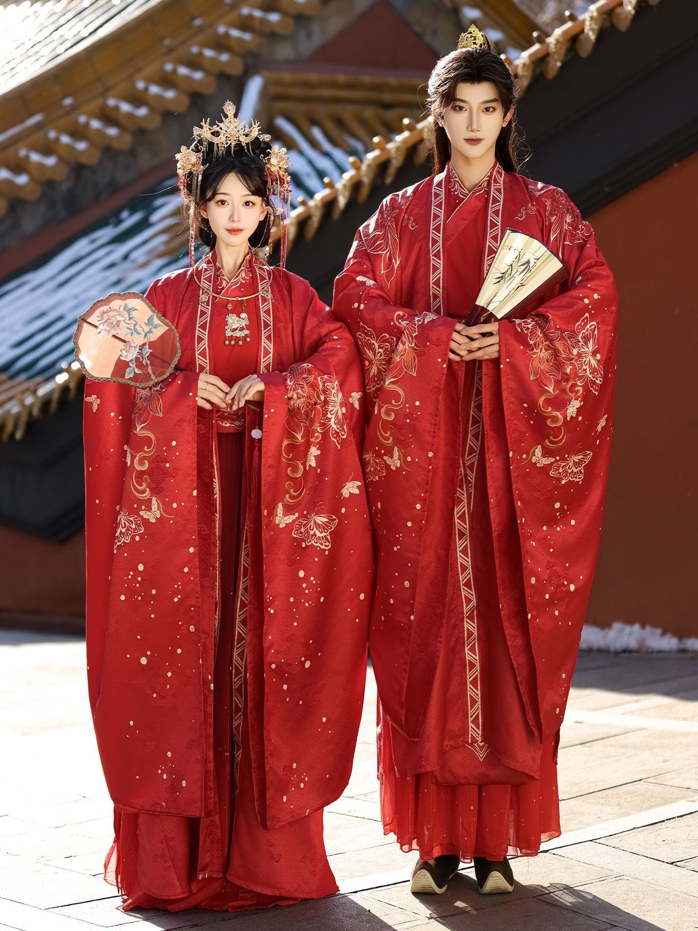 Original Song Dynasty Hanfu Wedding Set | Xie Lian & Hua Cheng Couple Cosplay Attire | New Chinese Style