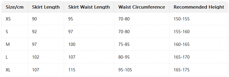 Size chart