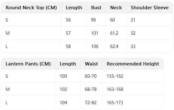 Size chart