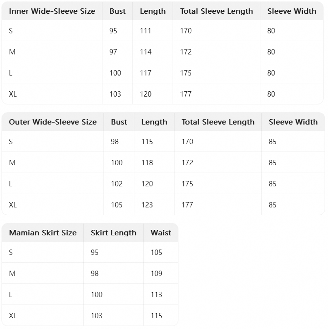 Size chart