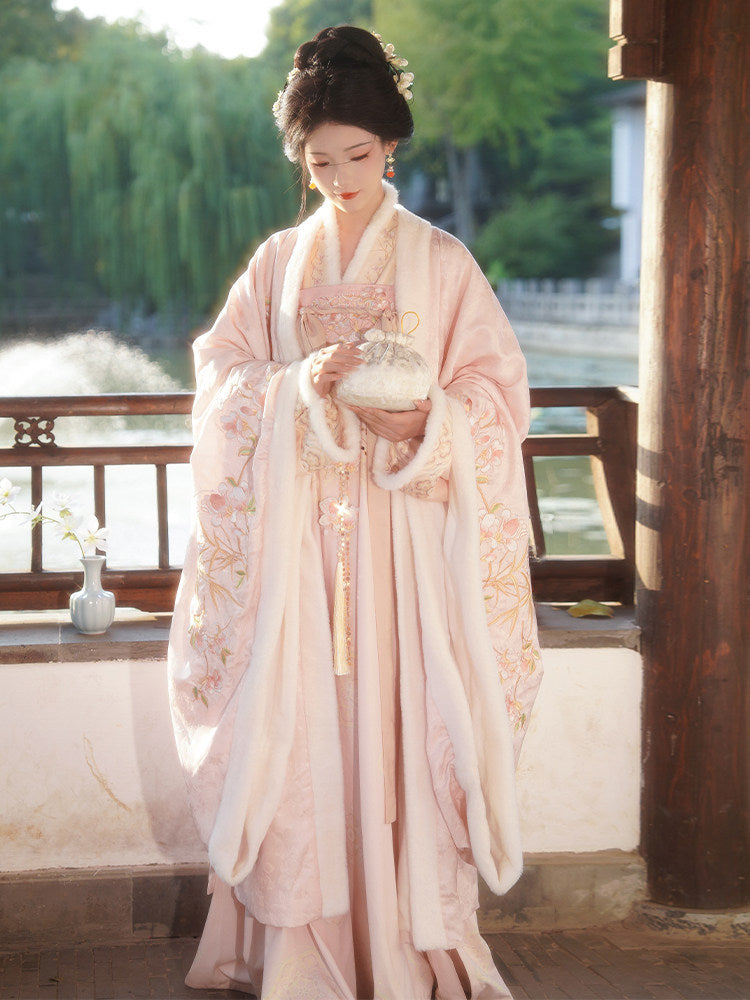 Heavy Embroidery Large Sleeve Top with Chest-High Skirt