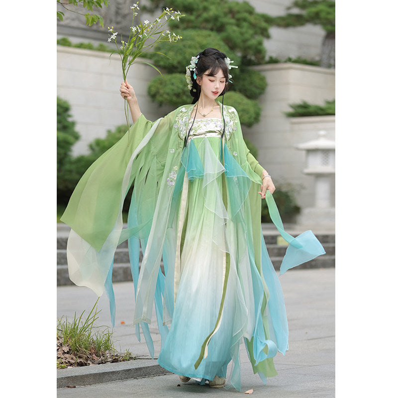 Chest-High Ruqun with Tattered Sleeves, Ethereal Style