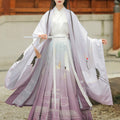 Wide-Sleeve Cross-Collar Top & Waist-High Skirt (Matching Couple Style)