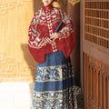 Stand-collar Short Jacket with Pipa Sleeves and Mamian Skirt