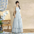Modern Neo-Chinese Style Sleeveless Cross-Front Hanfu Set