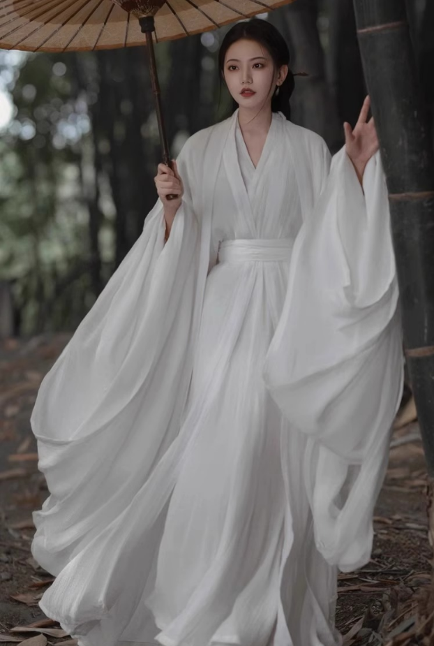 Chinese-Style Wide-Sleeve Flowing Fairy Skirt, Ethereal Ancient Costume