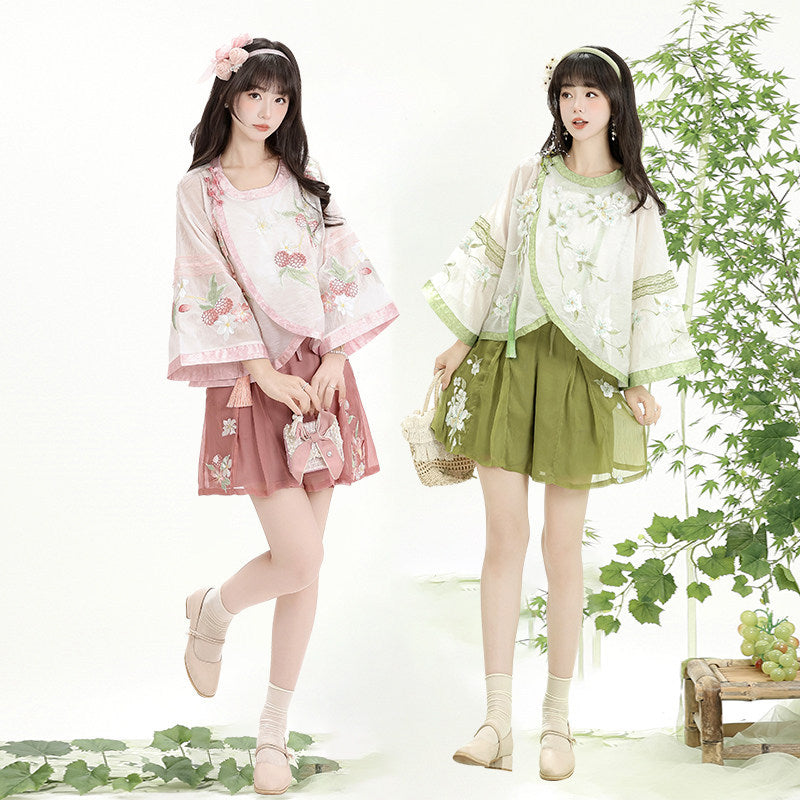 Tencel Fabric Embroidered Improved Hanfu, Fresh and Daily Wear