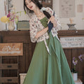 Neo-Chinese Style Chest-High Camisole Dress with Shawl Hanfu Set