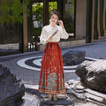 Chinese Style Gold-Woven Mamian Skirt Hanfu