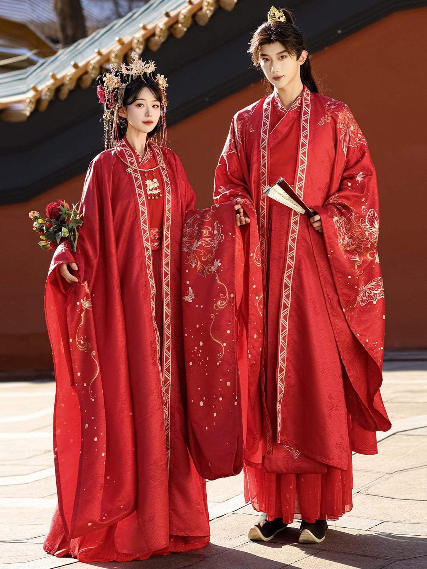 Original Song Dynasty Hanfu Wedding Set | Xie Lian & Hua Cheng Couple Cosplay Attire | New Chinese Style
