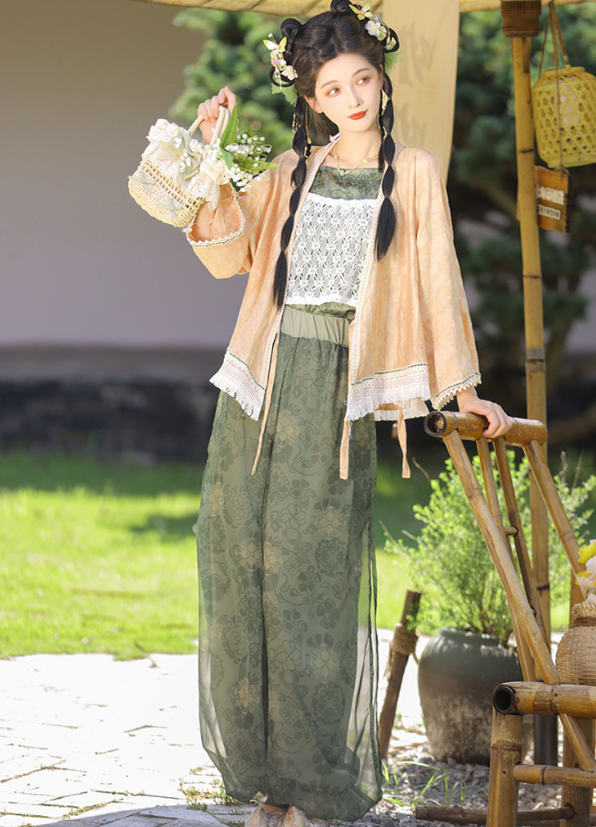 Modernized Hanfu Lightweight Cardigan + Lantern Pants