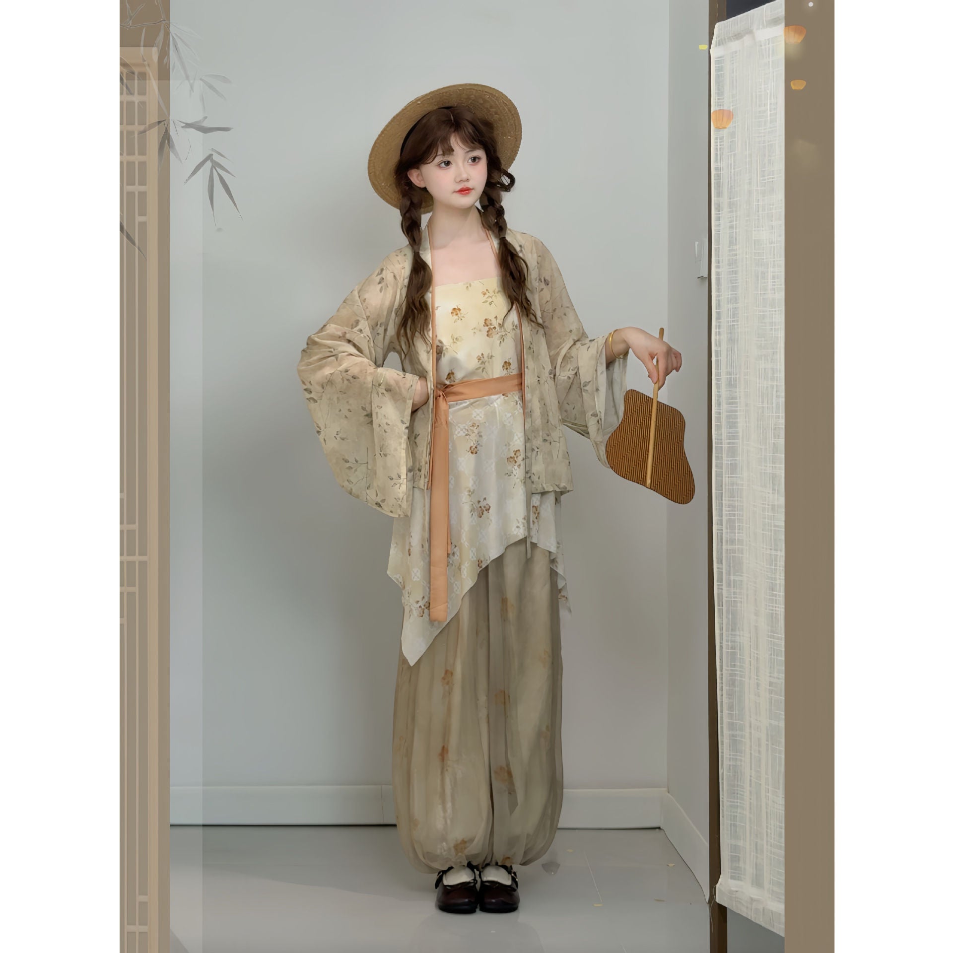 Neo-Chinese Style Improved Camisole Daily Versatile Set