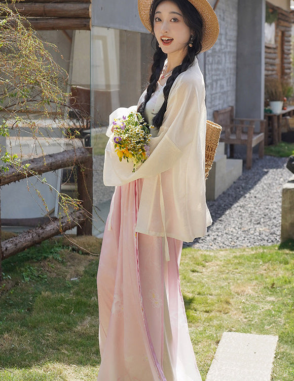 Neo-Chinese Style Embroidered Ethereal Daily Hanfu 3-Piece Set
