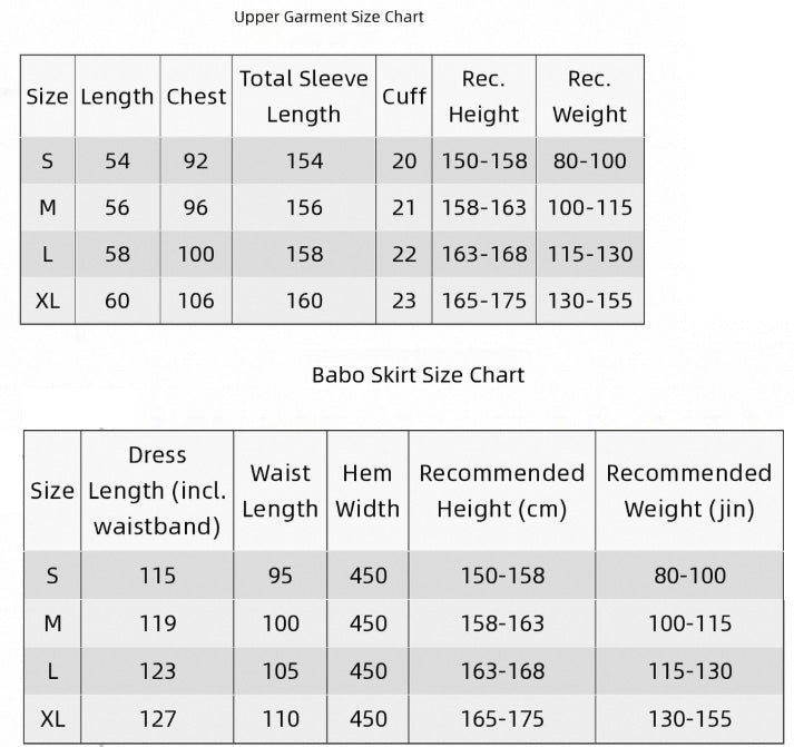 Size chart