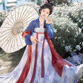 Original Hanfu Blue and White Porcelain Traditional Chinese Style Embroidery Group Set