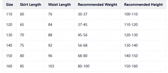 Size chart