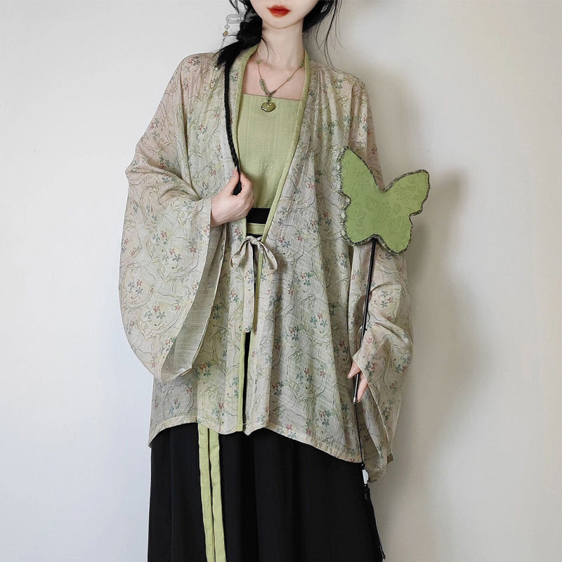 Chinese Style Cotton Linen Pleated Top, Versatile Camisole Modified Hanfu