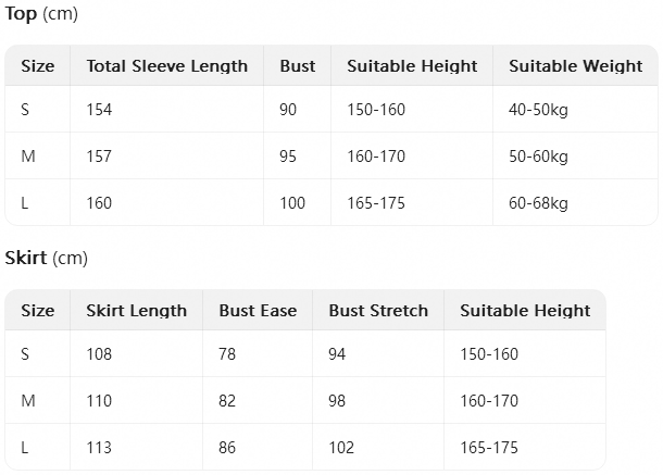 Size chart