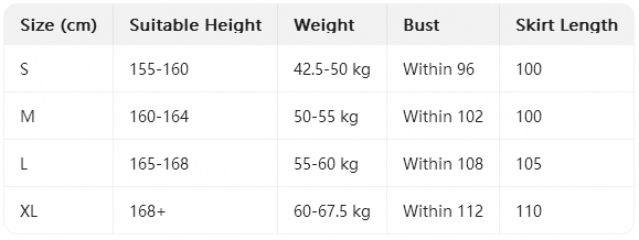 Size chart