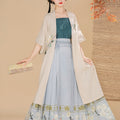 Improved Long Shirt with Half Sleeves and Pleated Skirt